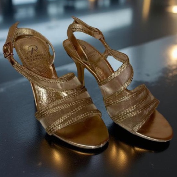 Adrianna Papell Metallic Dress Sandals SZ 6.5M GLD - Picture 1 of 8